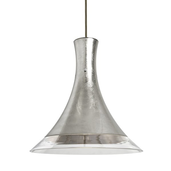 Besa Lighting Rio Cord Pendant, Silver Foil/Clear, Bronze Finish, 1x60W Incandescent 1JT-RIOSF-BR - main